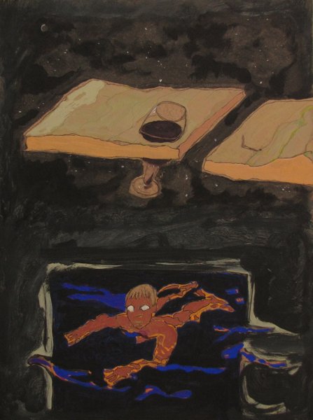 bain V - 30x40 - tempera